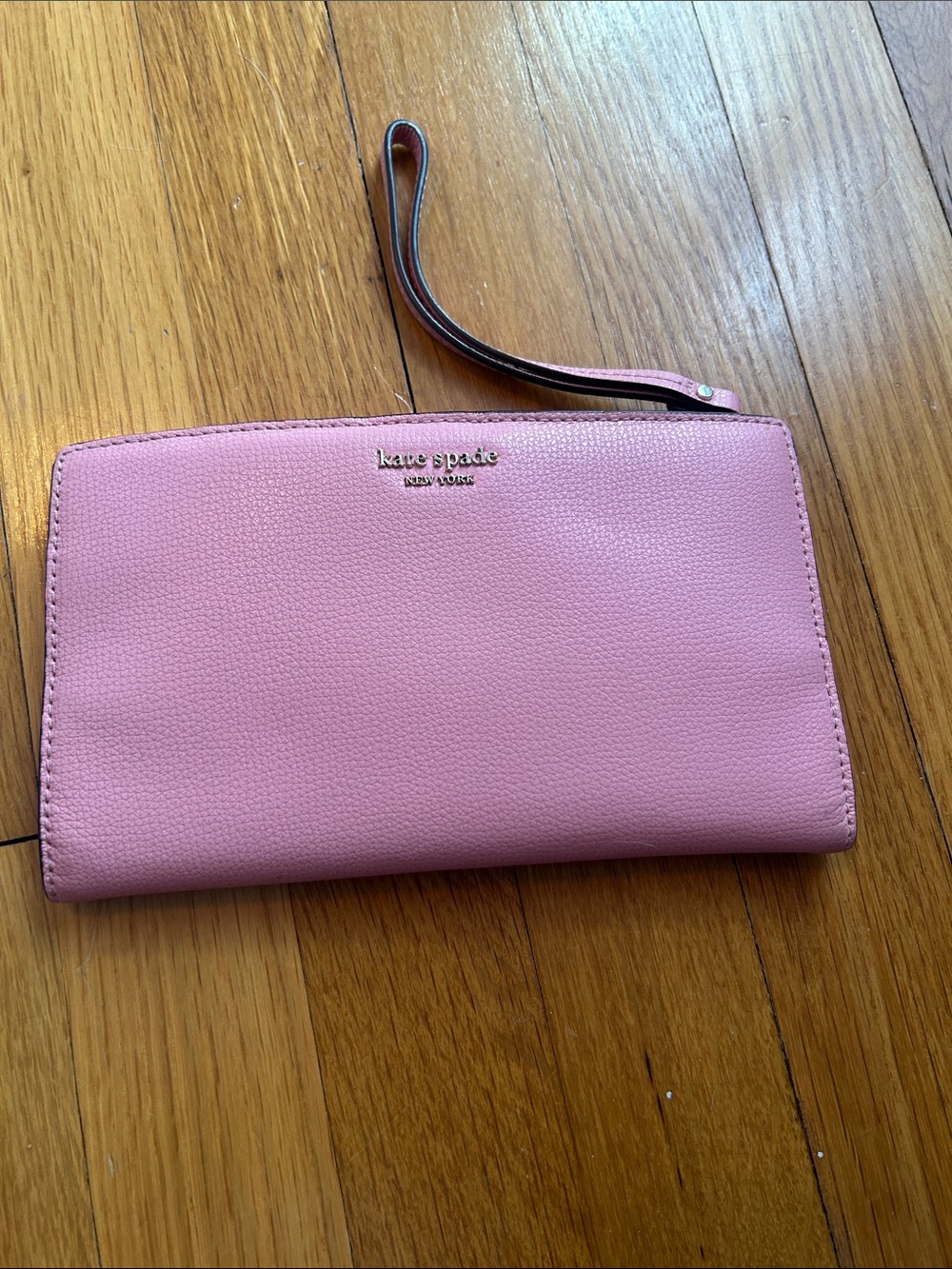 kate spade Pink Leather Wristlet Clutch with Strap